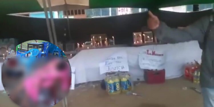 Fotografías y prendas de vestir de víctimas del Vraem son velados en plaza de San Miguel del Ene (Video)