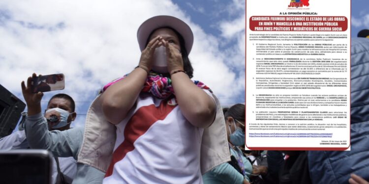 Gobierno Regional de Junín asegura que Keiko llegó con el propósito de desprestigiar su gestión