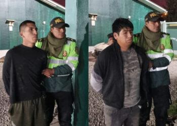 Población captura a dos que trataron de asaltar Banco de la Nación en Sapallanga