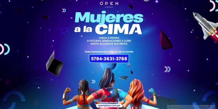 Huancayo: Open plaza anuncia campaña “Mujeres a la Cima” mediante juego Fortnite