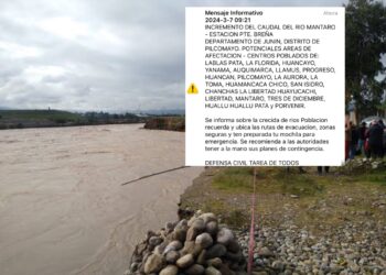 Río Mantaro: Defensa Civil alerta emergencias por inundación en 21 distritos y centros poblados mediante alerta temprana