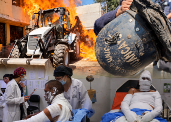 UN TRABAJADOR CON QUEMADURAS GRAVES Y OCHO HERIDOS TRAS ATAQUE CON FUEGO EN HUANCAYO